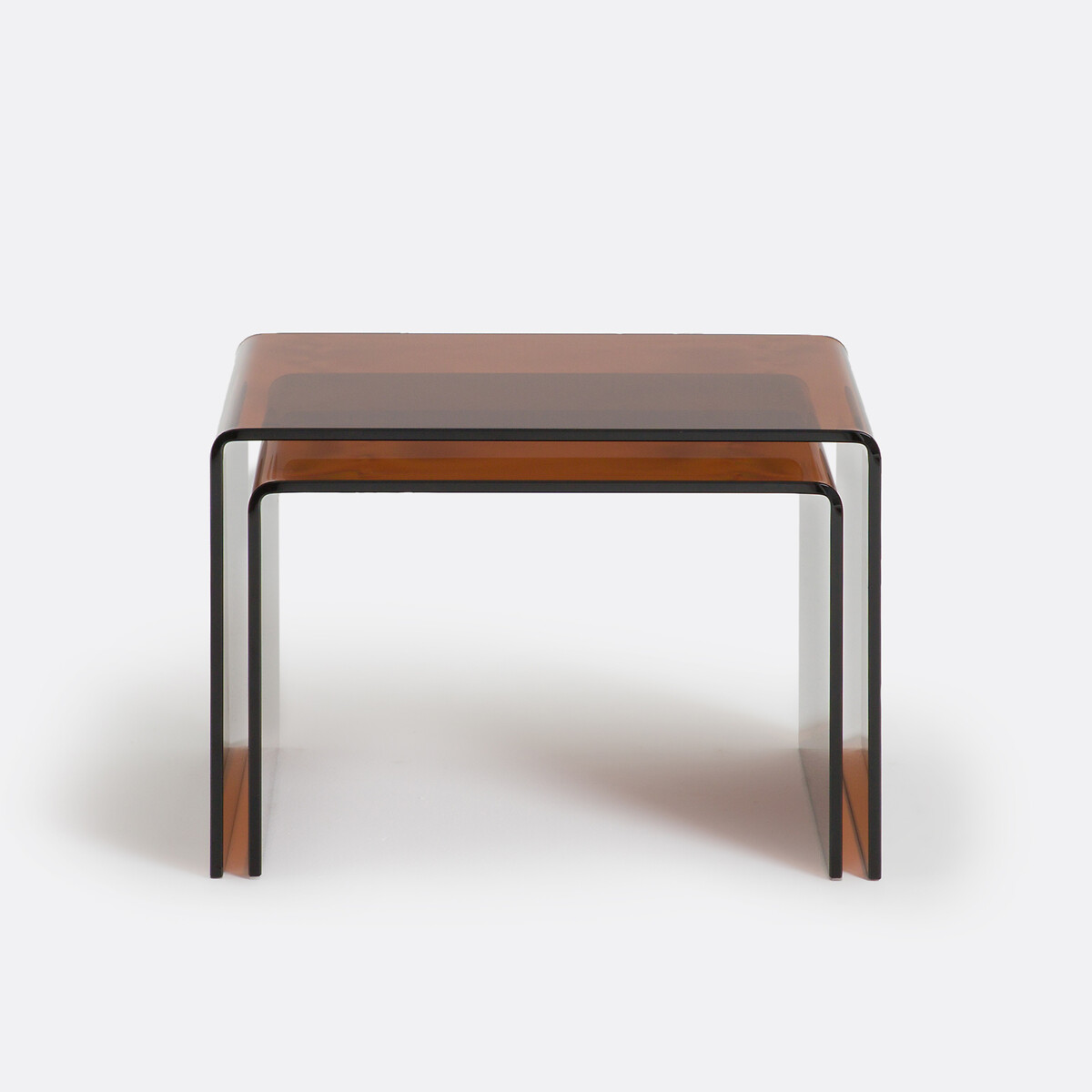 Set of 2 Joan Tempered Glass Nesting Coffee Tables verre ambré, LA REDOUTE INTERIEURS