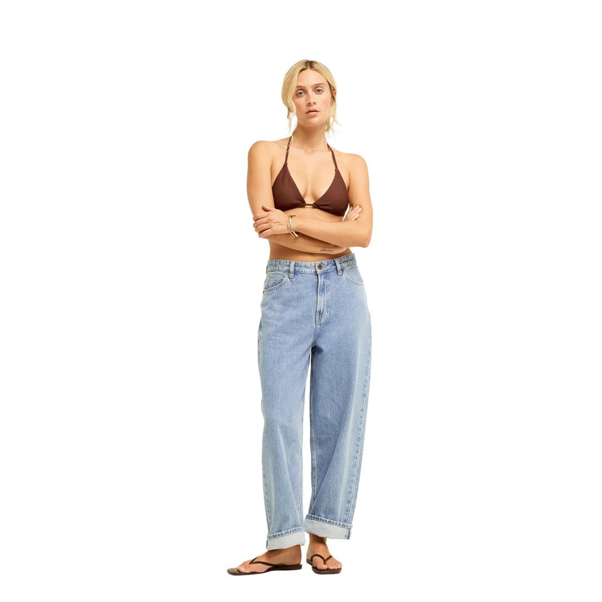 Jean baggy HOLLY MID WAIST bleu surf spray, BILLABONG