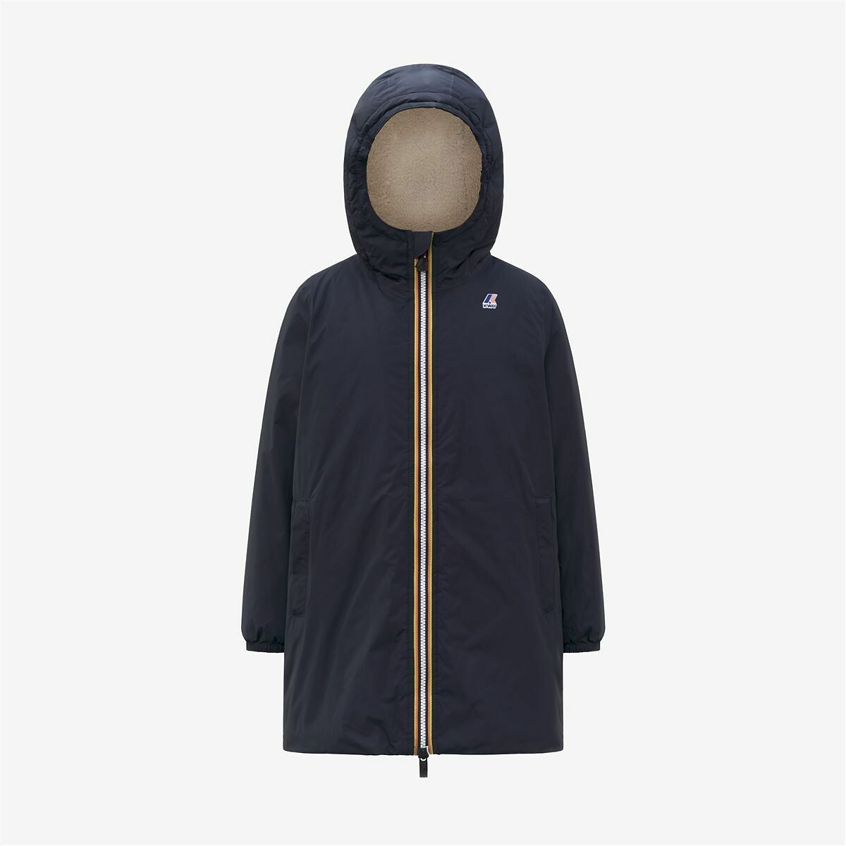 Coupe-vent long zippé à capuche EIFFEL ORSETO bleu, K-WAY