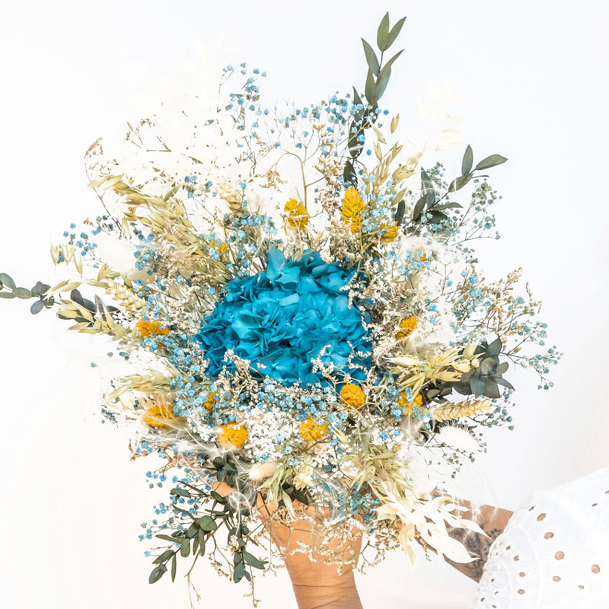 Bouquet de fleurs séchées M CHARLOTTE bleu, RECONCILIATION VEGETALE