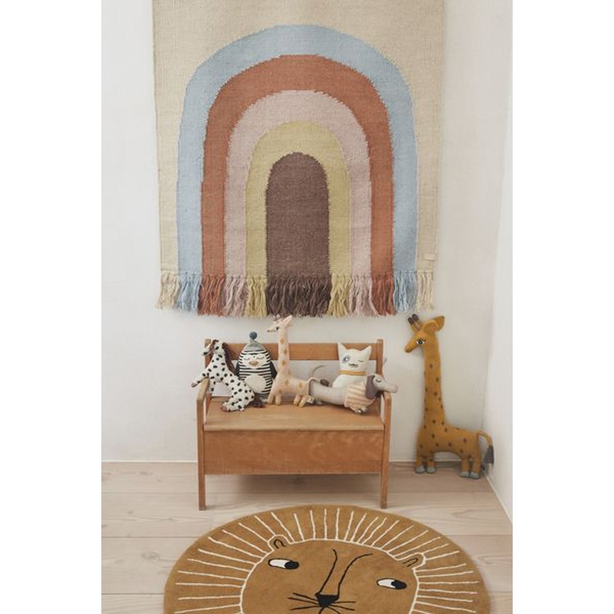 Peluche en coton motif animal MINI jaune, OYOY LIVING DESIGN