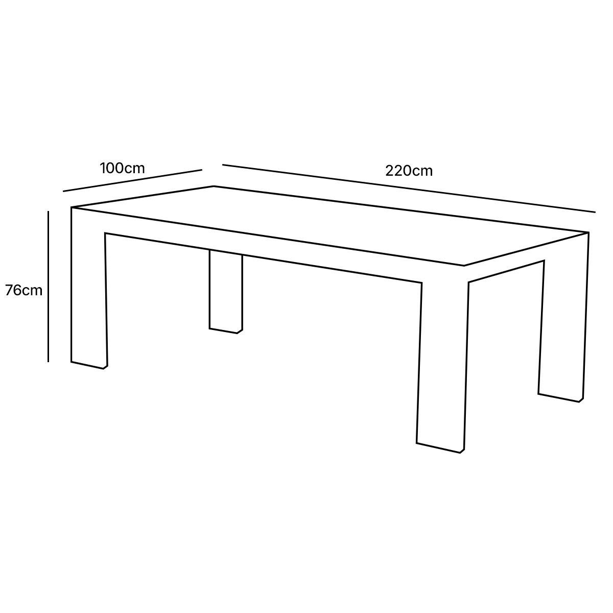 Table fixe en aluminium IBIZA noir, WILSA GARDEN