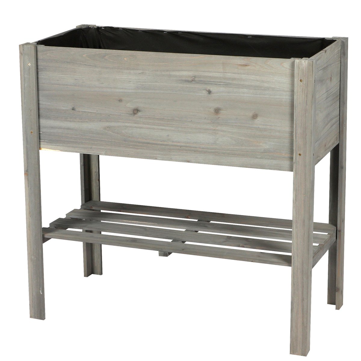 Potager sur pied en bois gris 80.5x40x78.5cm bois, SUNNYDAYS