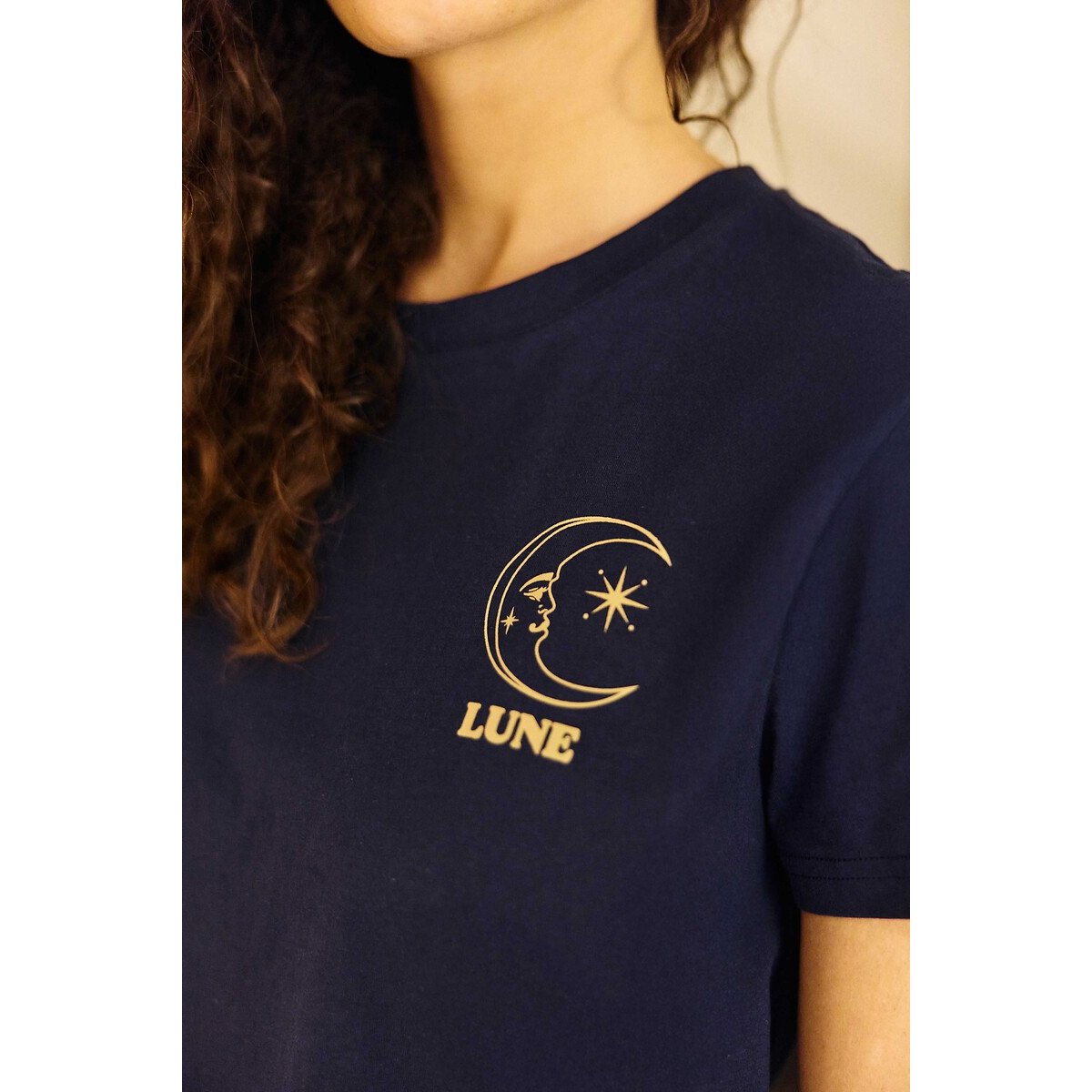 Toon T-Shirt with Moon Print Front and Back navy, LA PETITE ETOILE