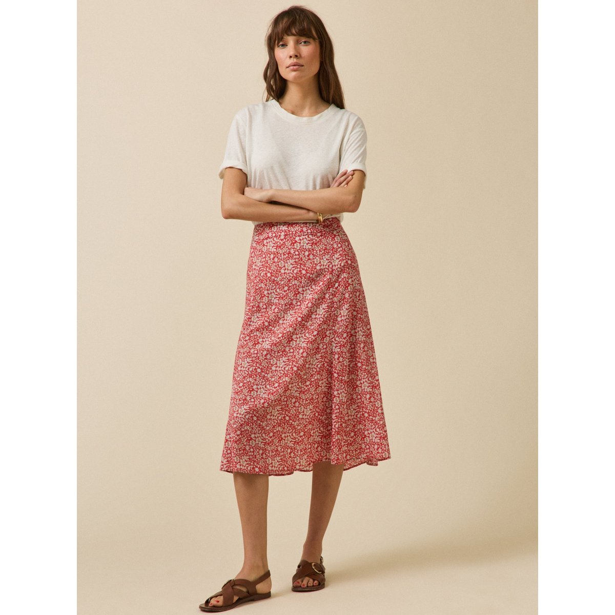 Jupe mi-longue  tissu Liberty - Limited Collection liberty lizzy, CYRILLUS