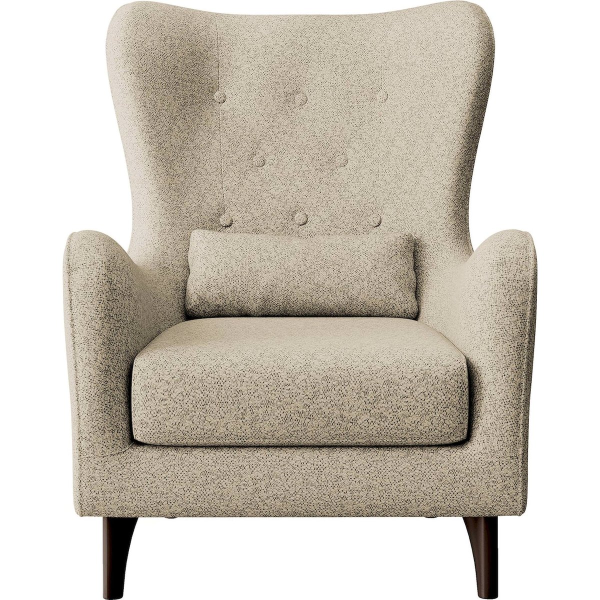 Fauteuil bergère capitonné en velours bleu marine, RECOLLECTION