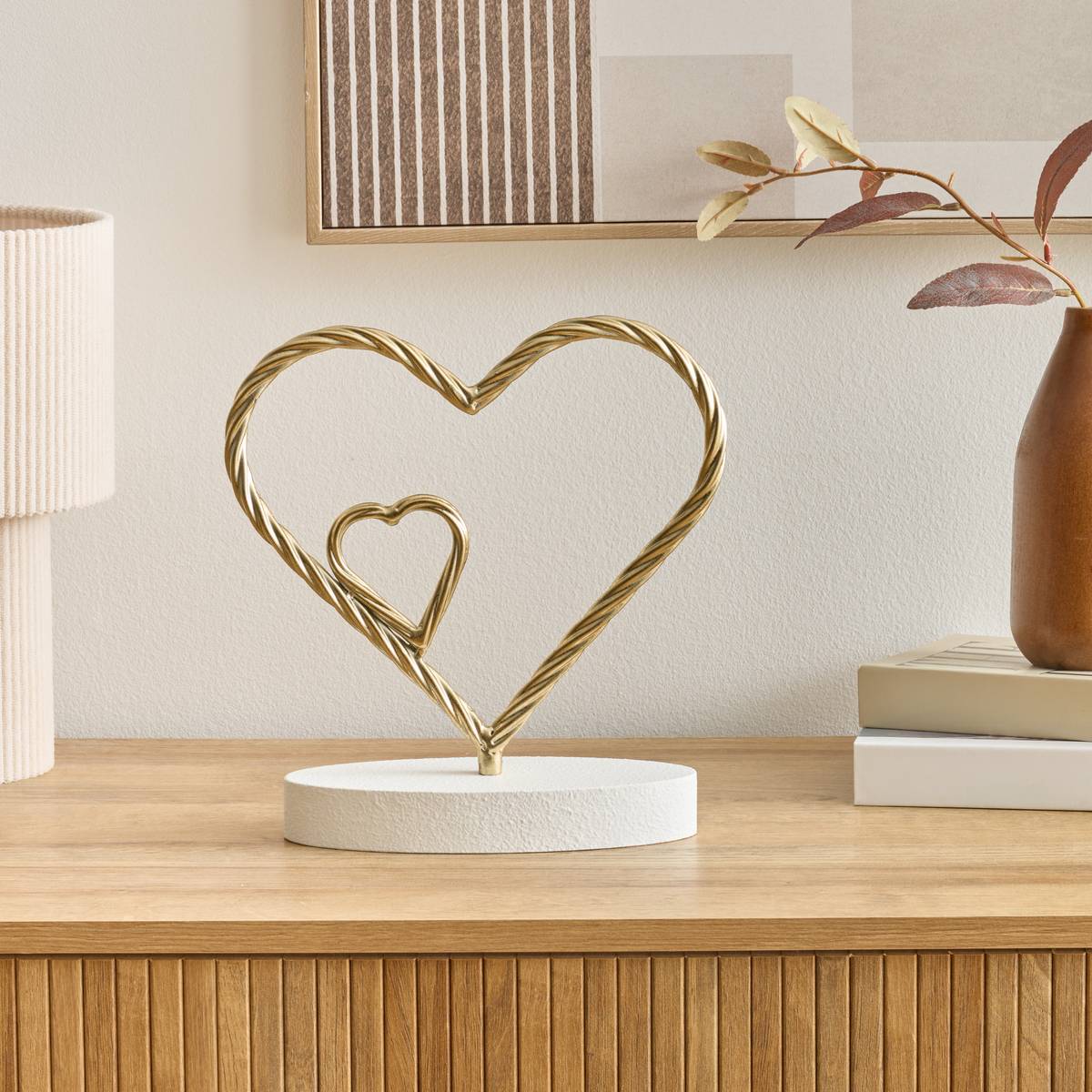 Coeur déco en acier BAO doré, ATMOSPHERA