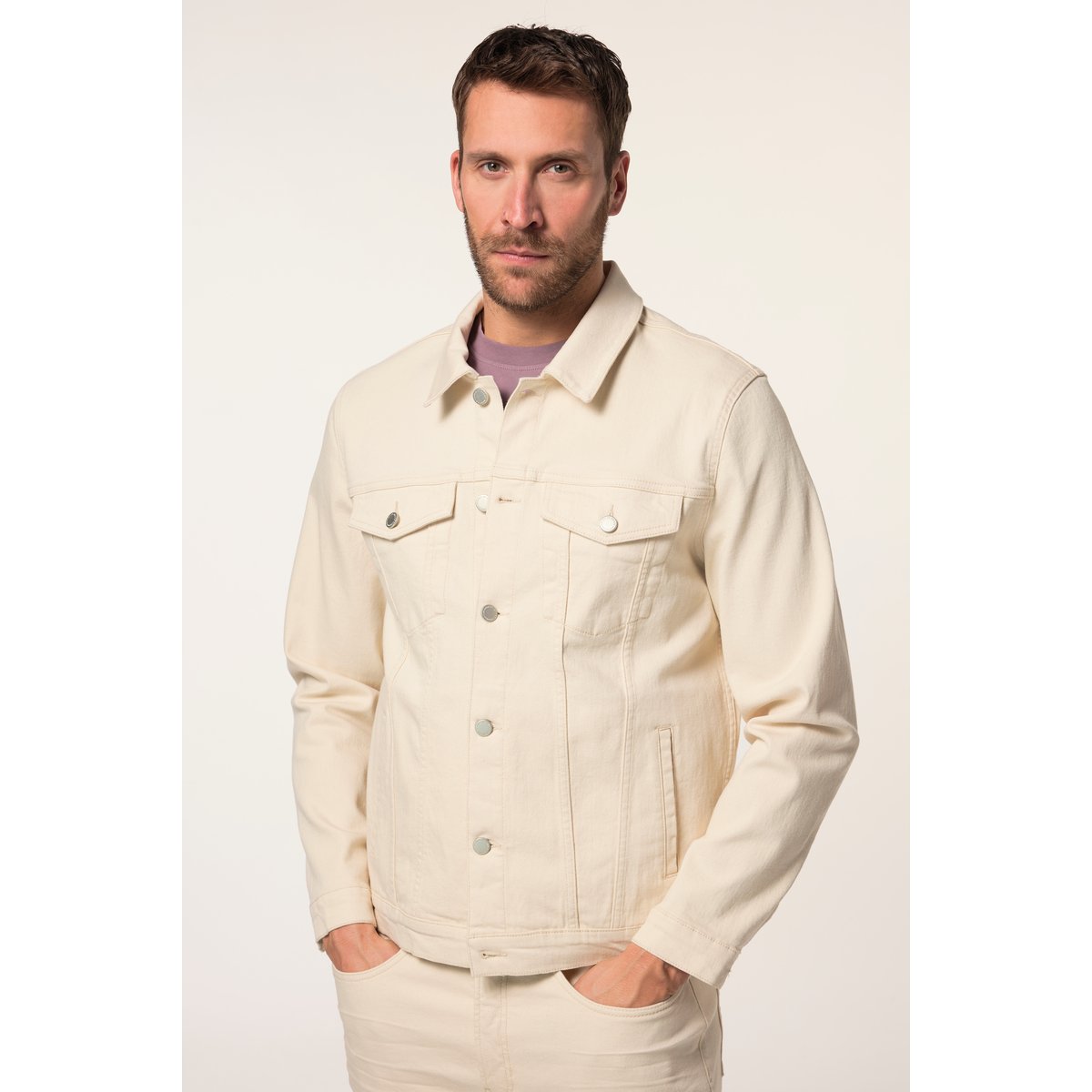 Veste en jean trucker beige clair, JP1880