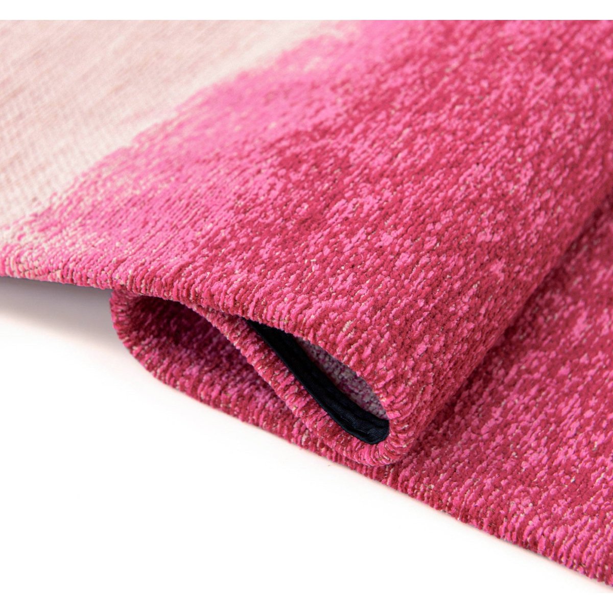 Tapis intérieur extérieur jacquard STORM rouge framboise dégradé rose poudré, RECOLLECTION