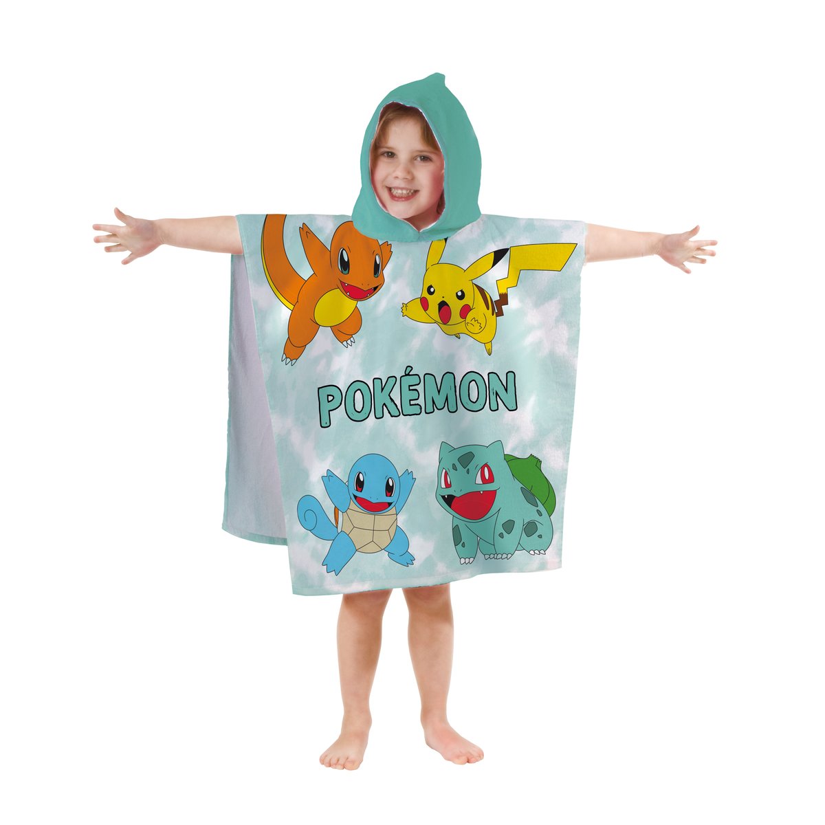 Cape de bain imprimée 100% coton, GREEN vert, POKEMON