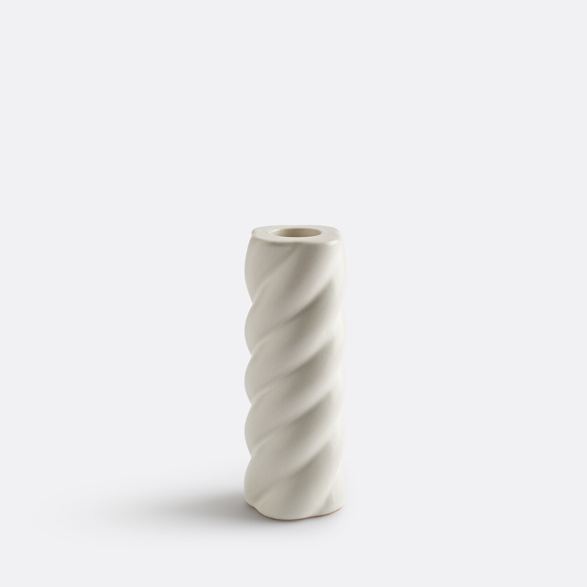 Bougeoir torsadé en céramique H12,5 cm, Vavy ecru, LA REDOUTE INTERIEURS