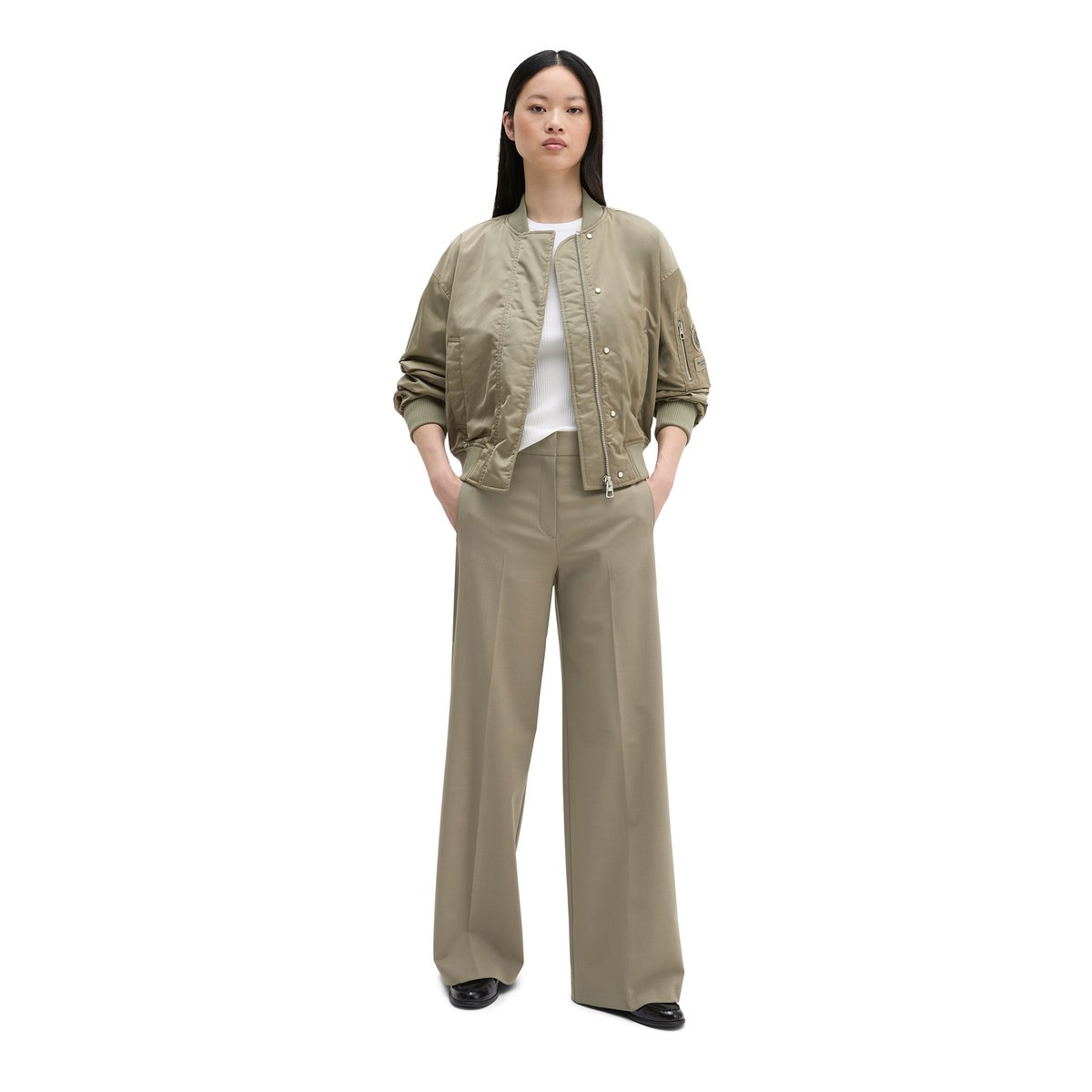 Blouson DFB Travel Collection en sergé de polyester recyclé khaki, MARC O'POLO