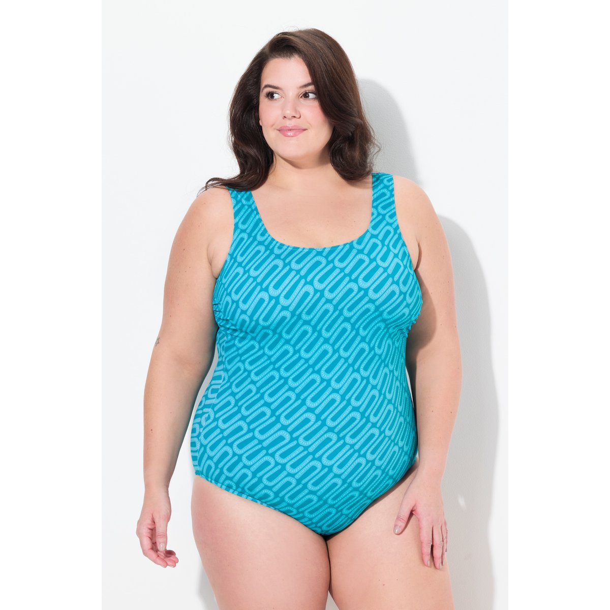 Maillot de bain à col rond turquoise sombre, ULLA POPKEN