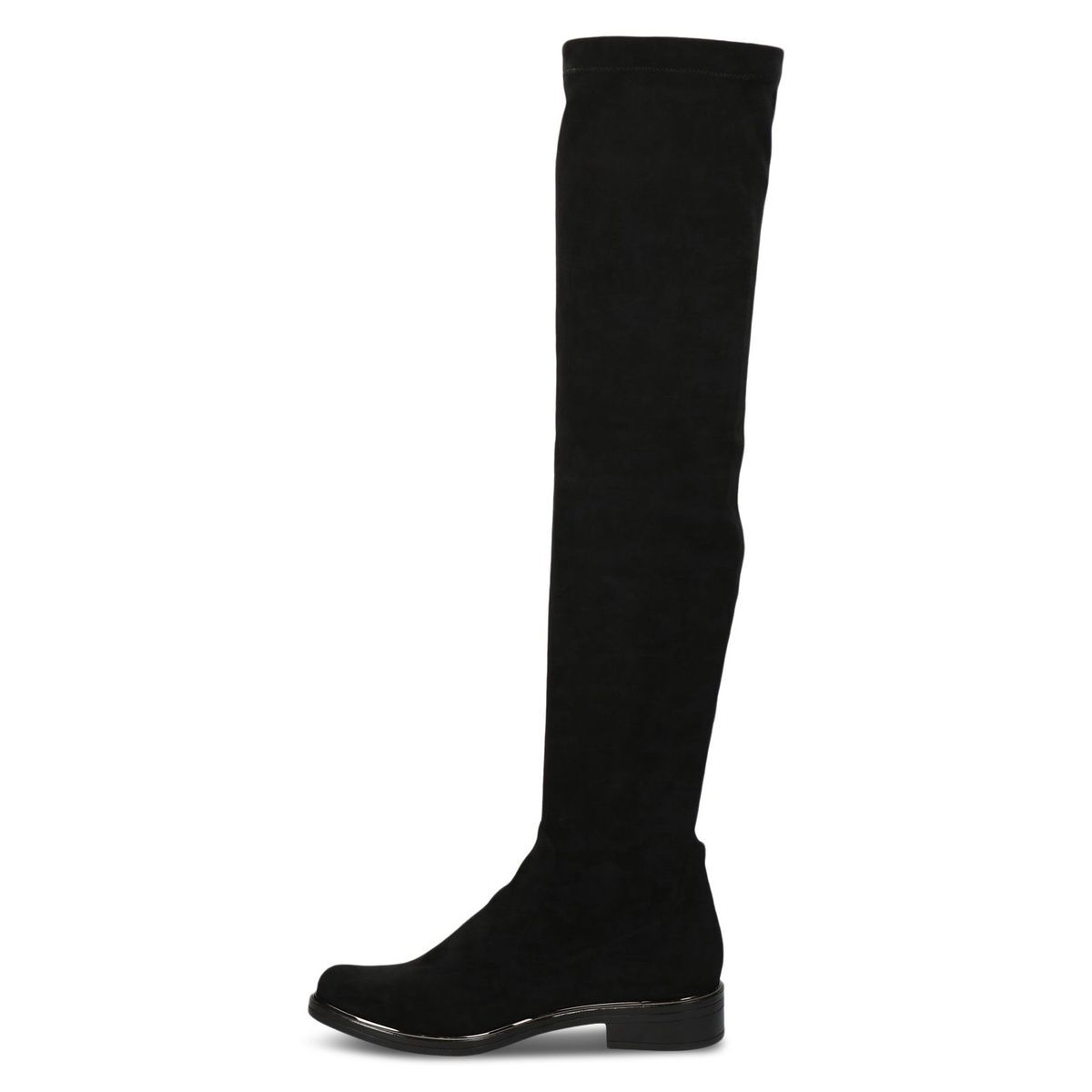 Cuissardes talon bloc noir cuir beige, CAPRICE
