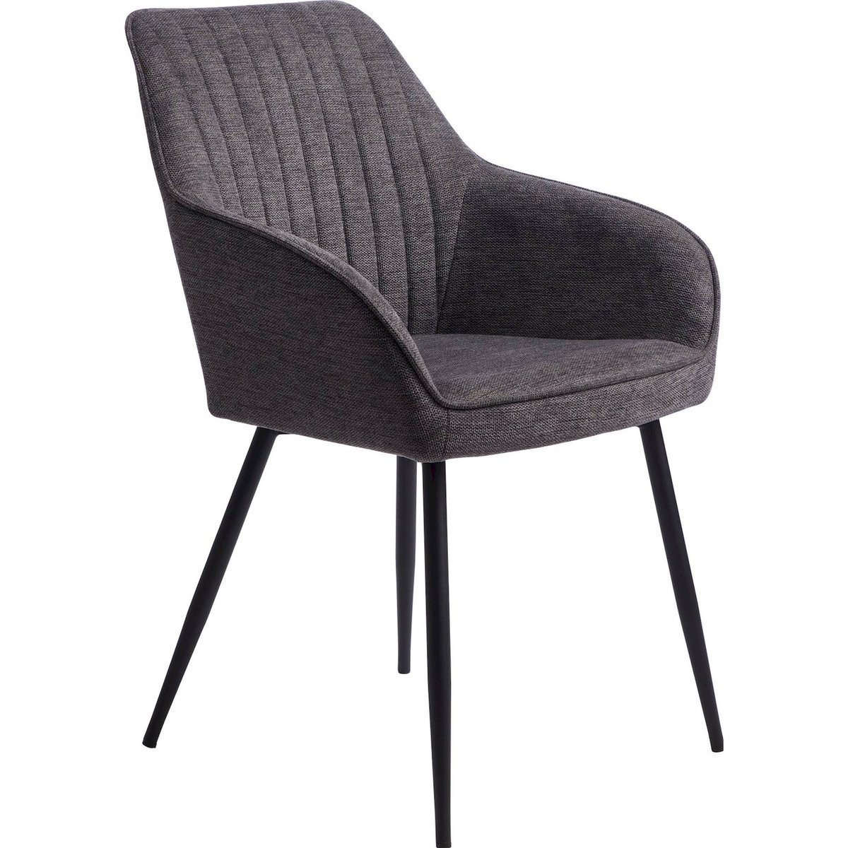 Chaise tapissée matelassée SEVITLE gris chiné, RECOLLECTION