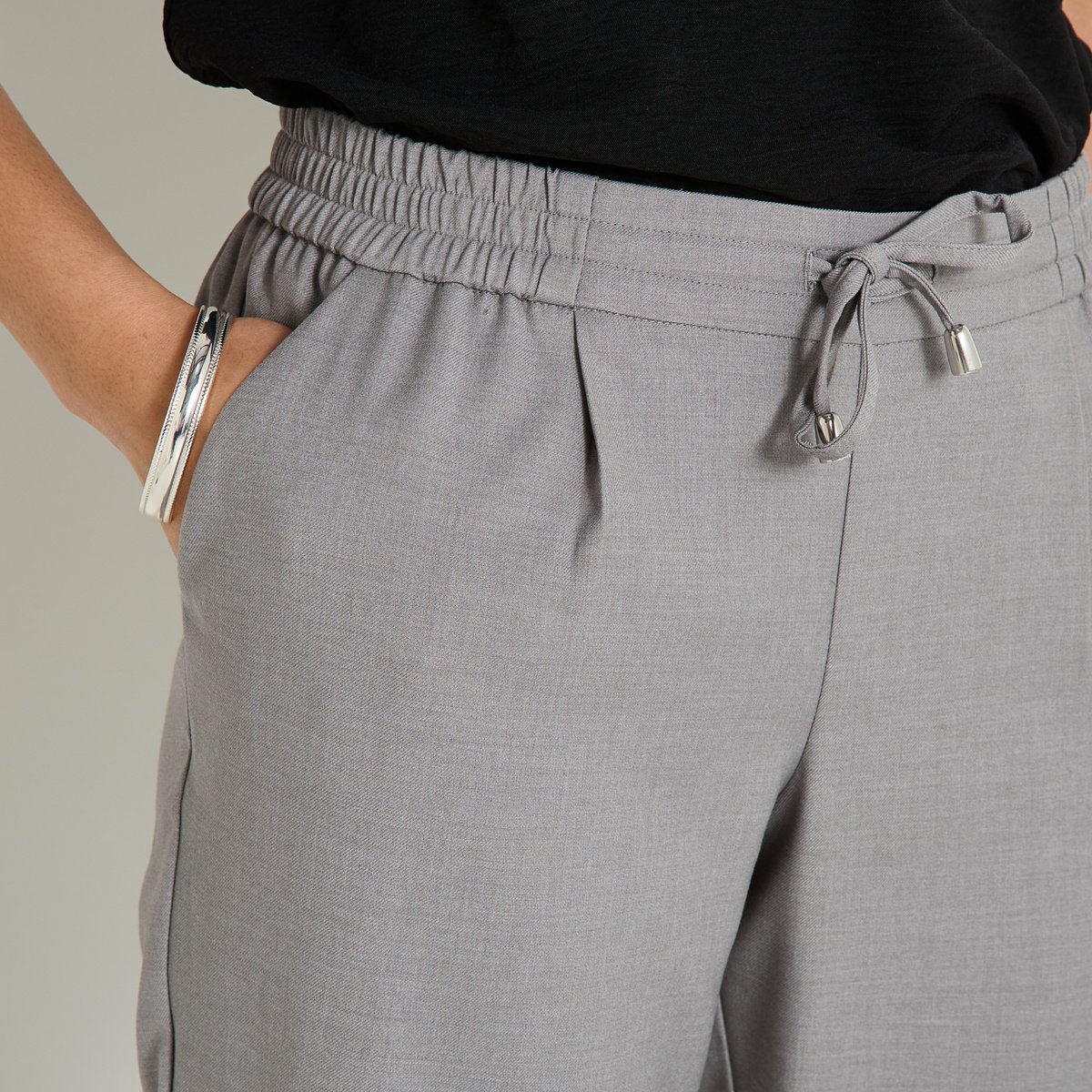 Pantalon taille élastiquée gris, GRAIN DE MALICE