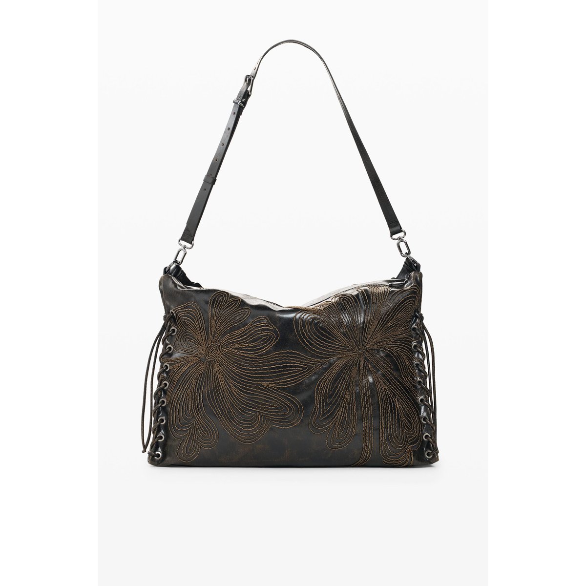 Grand sac épaule marron, DESIGUAL