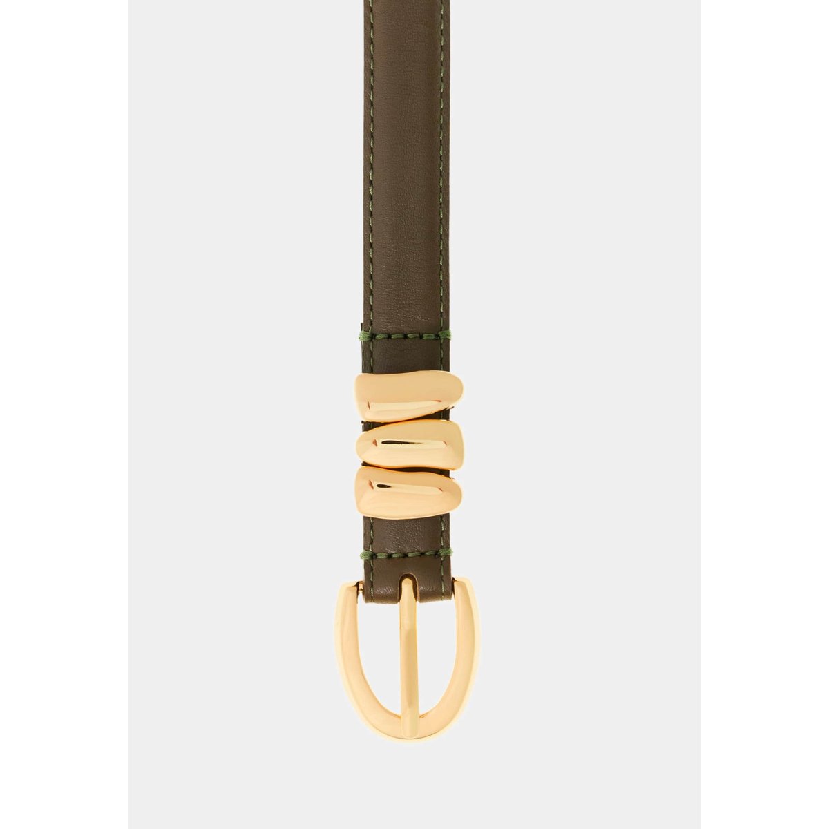 Ceinture Cuir Véritable vert foncé, GUESS