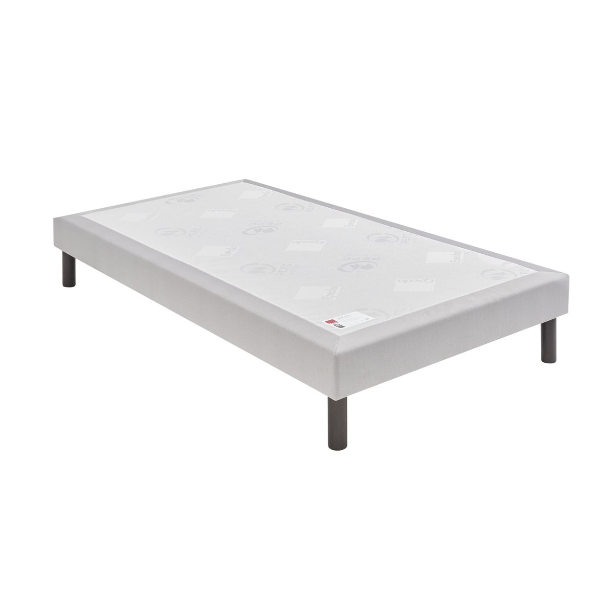 Ensemble matelas ressorts ensachés et mémoire de forme DESTINATION, sommier confort ferme et pieds blanc, EPEDA