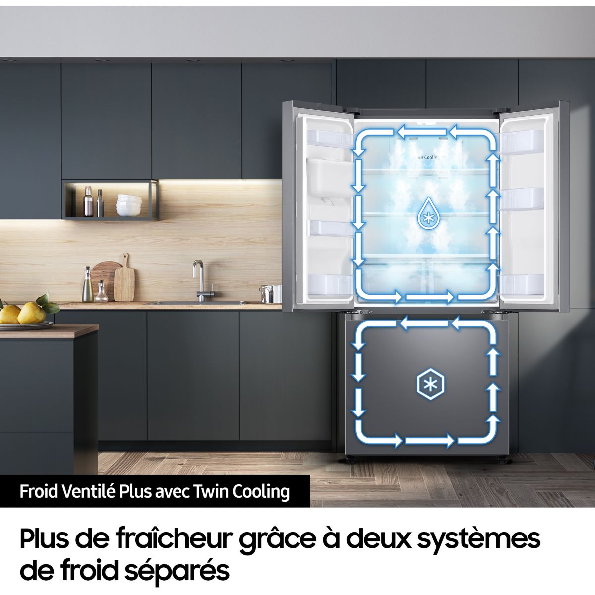Réfrigérateur multi portes RF48A400EM9 silver, SAMSUNG