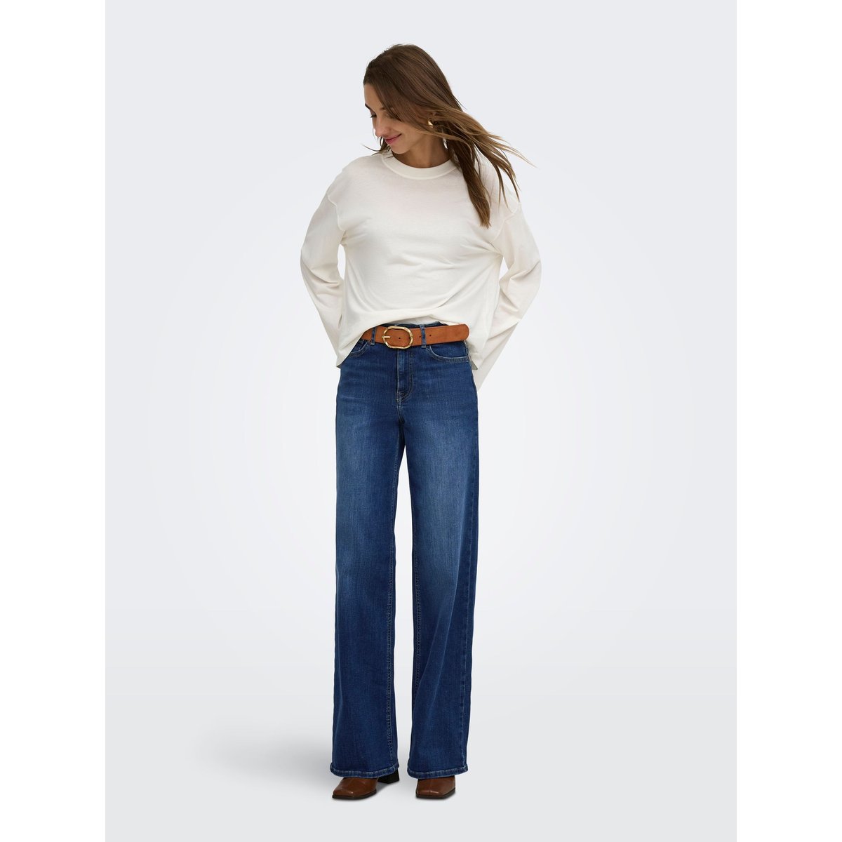 Jean À Jambe Large dark blue denim, ONLY