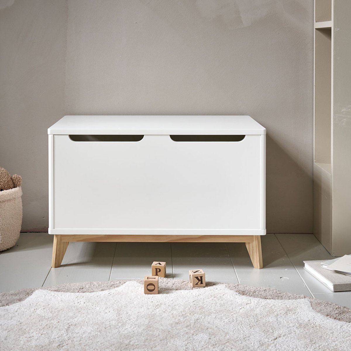 Coffre à jouet CERISE blanc, PETITE AMELIE