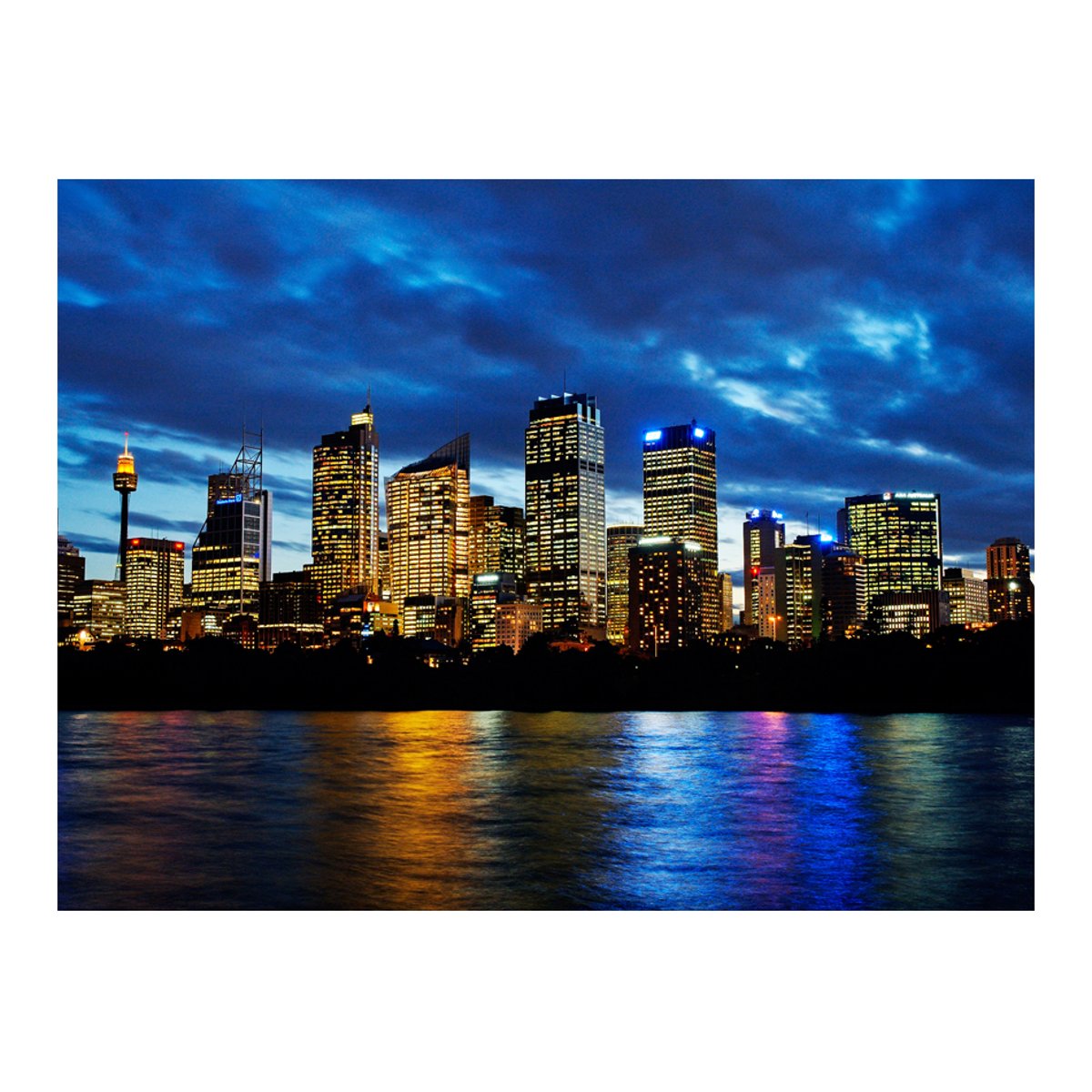 Papier peint intissé panoramique Ville et Architecture Nuages ​​du soir sur Sydney multicouleur, EDEN