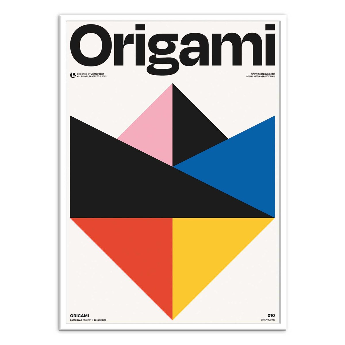Affiche d'art - Origami - Posterlad couleur unique, WALL EDITIONS