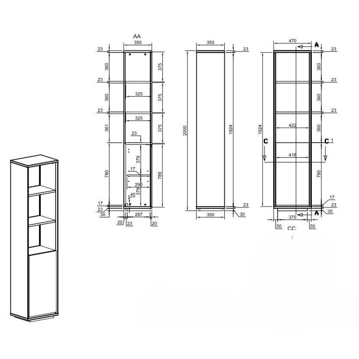 Meuble TV bois 4 portes - ALBIN bois clair, CAMIF