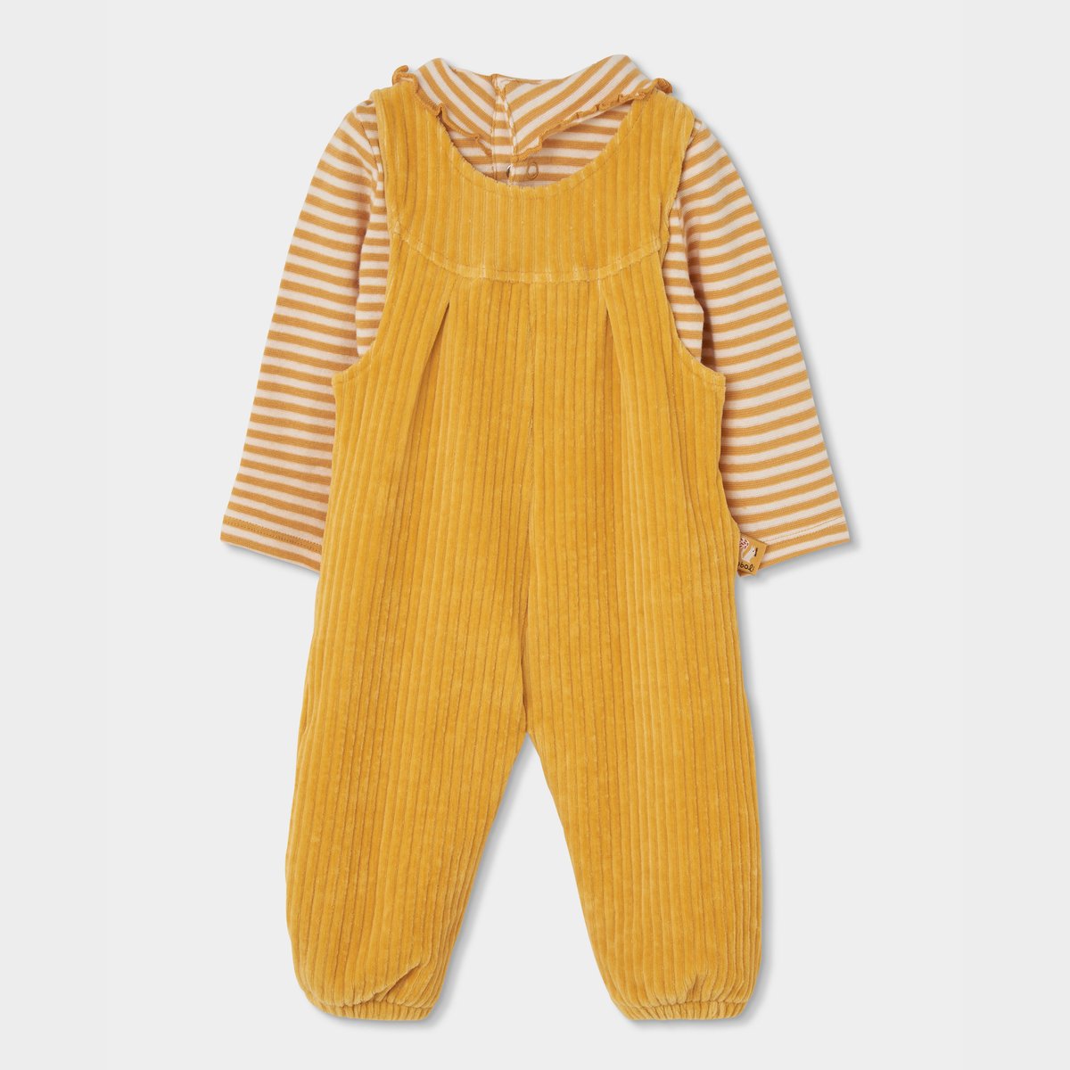 Ensemble bébé fille maille avec écureuil jaune, BOBOLI