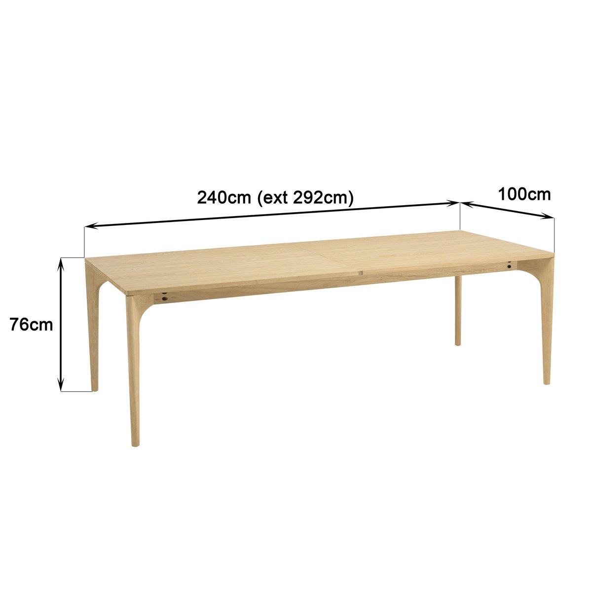 Table à manger extensible 240/292 cm chêne clair PANAMA bois naturel, PIER IMPORT