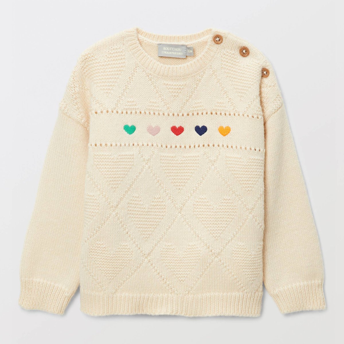 Pull brodé naturel, BOUT'CHOU