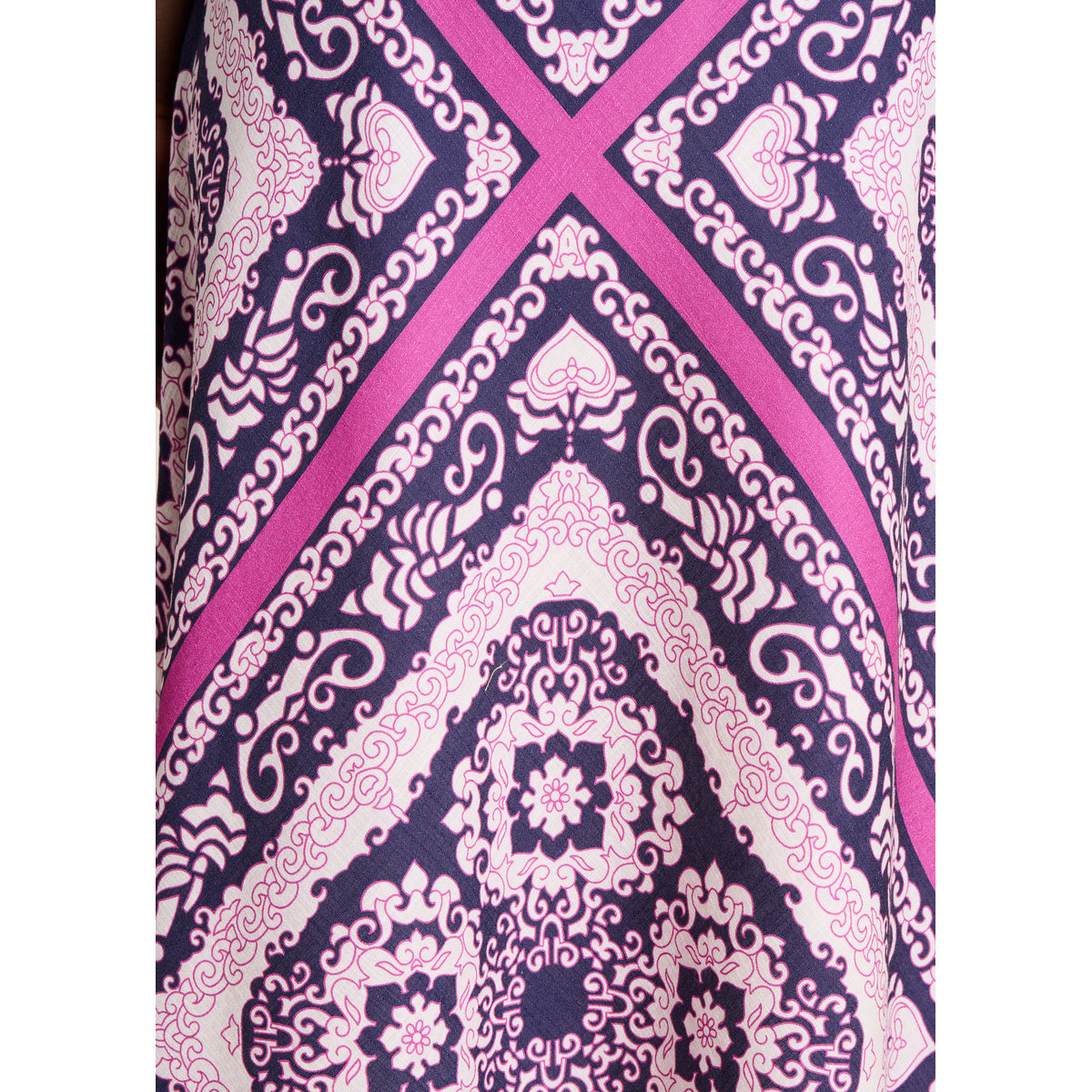 Robe longue à imprimé foulard en coton violet/fiesta, LA FEE MARABOUTEE