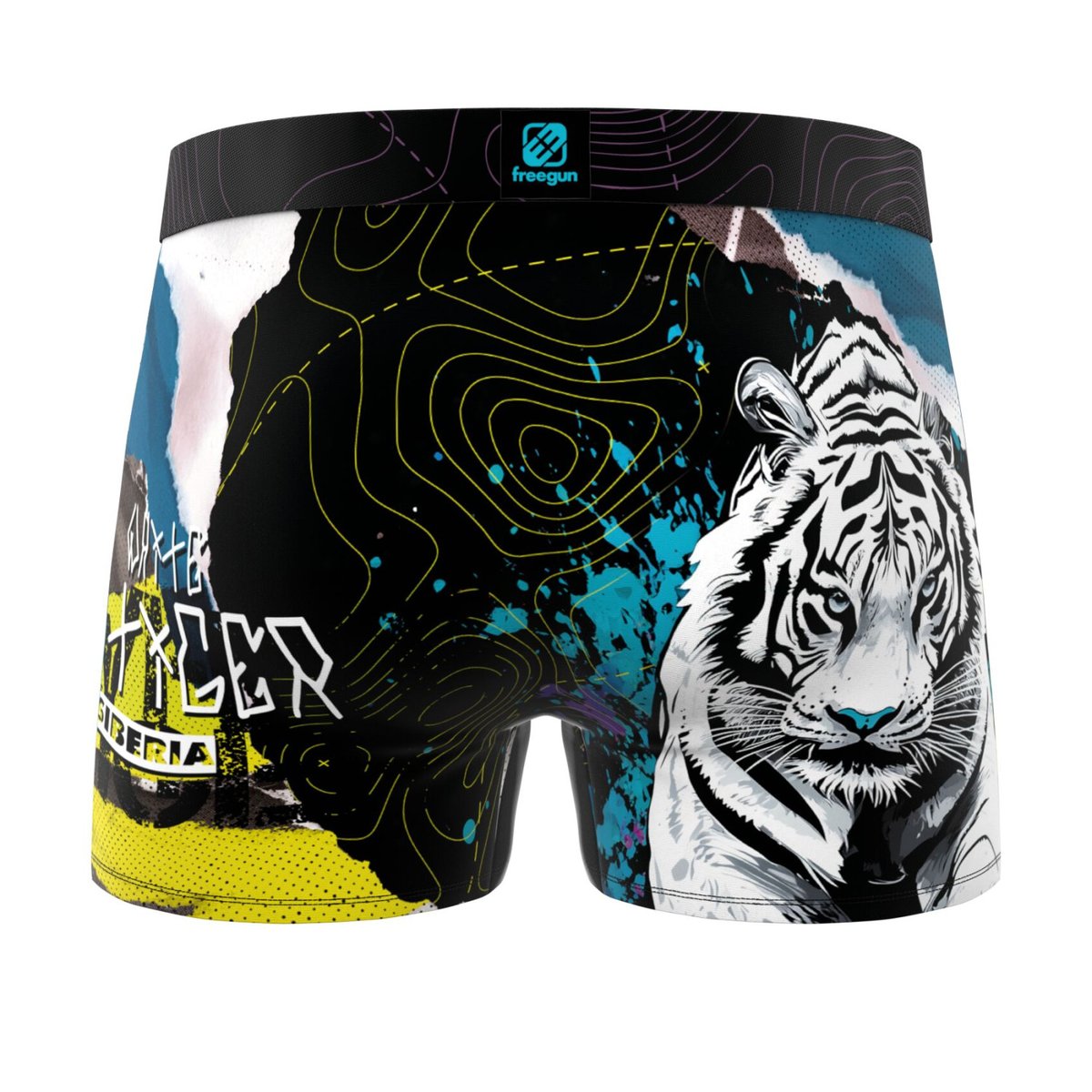Lot De 3 Boxers Microfibre noir/jaune/orange/bleu/fushia/turquoise/blanc, FREEGUN