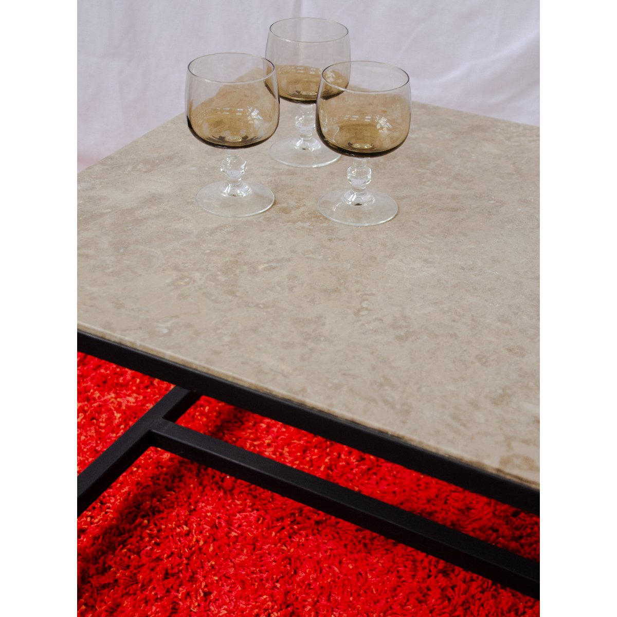 Table basse en marbre et métal Marie-Pierre N°101 - Bon état noir, DEBONGOUT