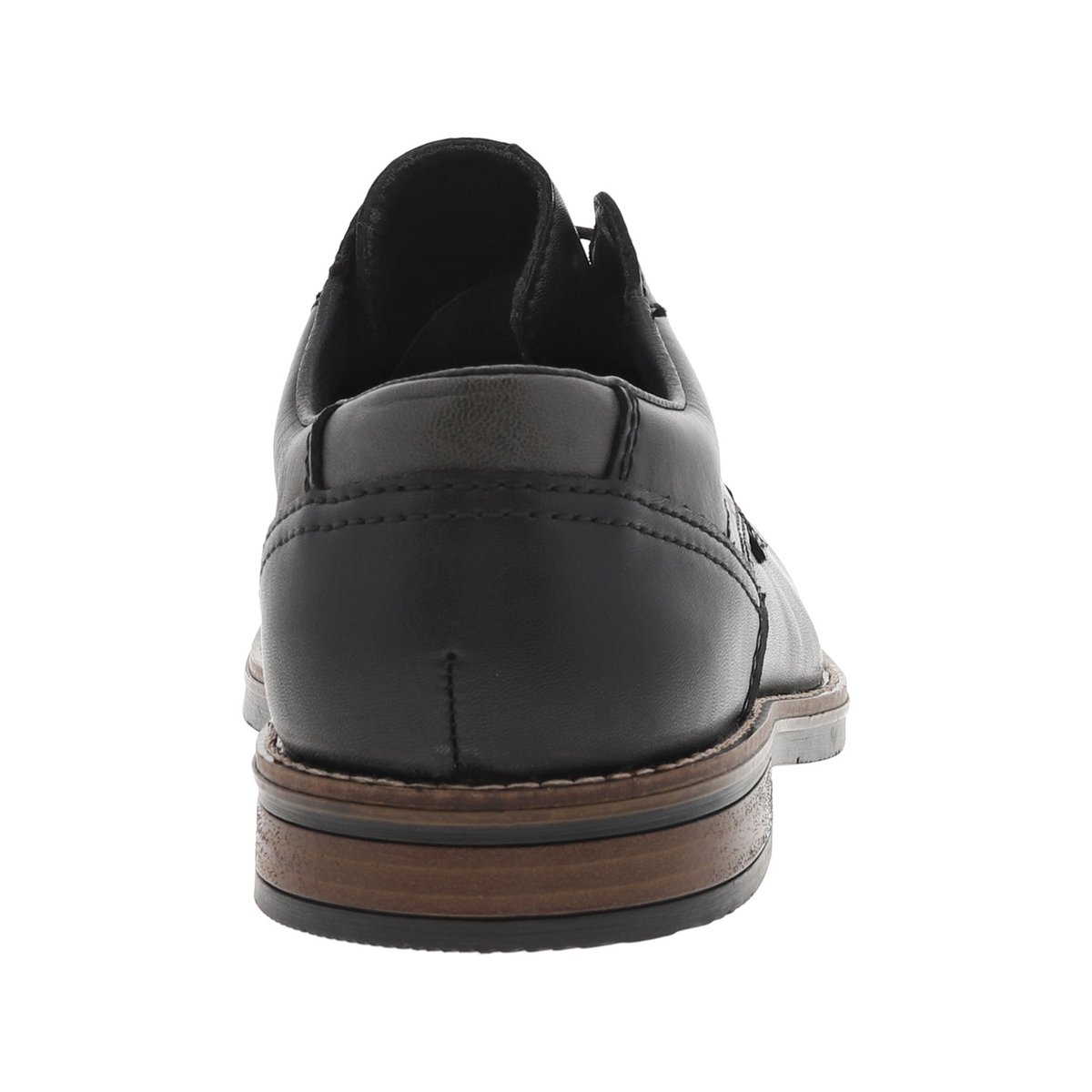 Derbies en cuir noir à talon décroché bas et à lacets ronds noirs noir, RIEKER