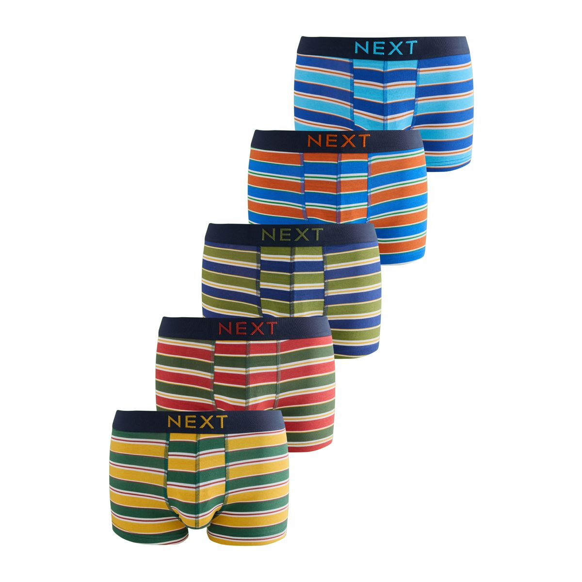 Boxer taille basse rayures vertes/bleues, NEXT