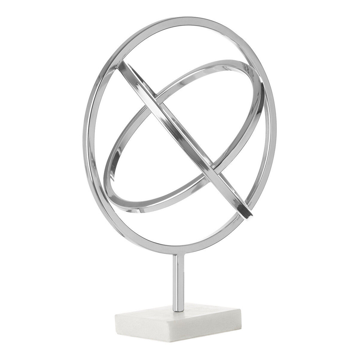 42cm Silver Spiral Sculpture on Marble Base silver, FIFTY FIVE SOUTH