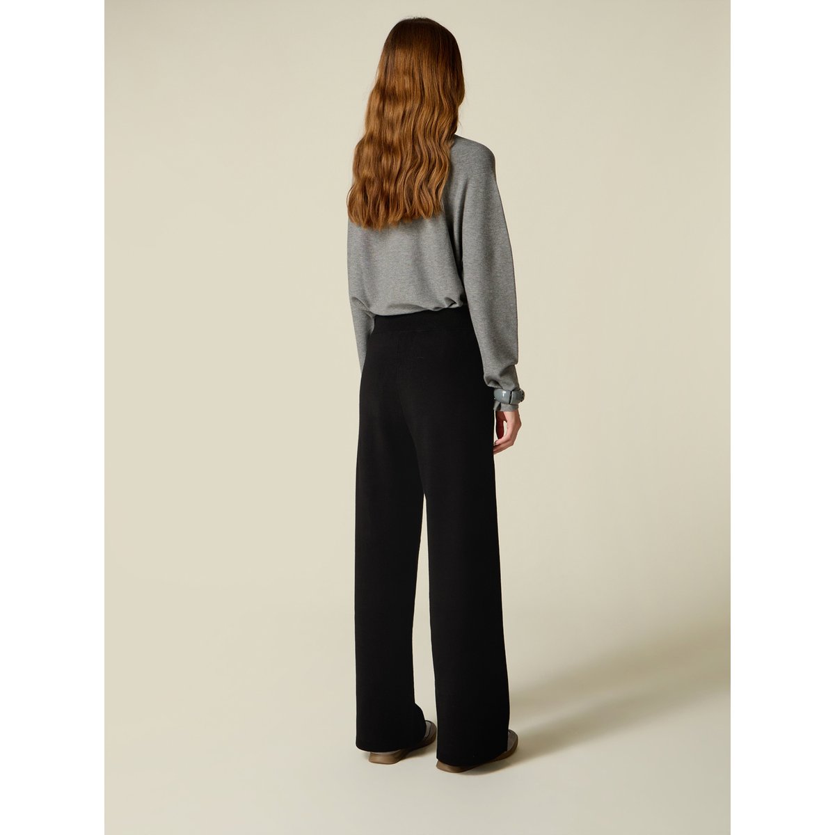 Pantalon palazzo avec strass noir, OLTRE