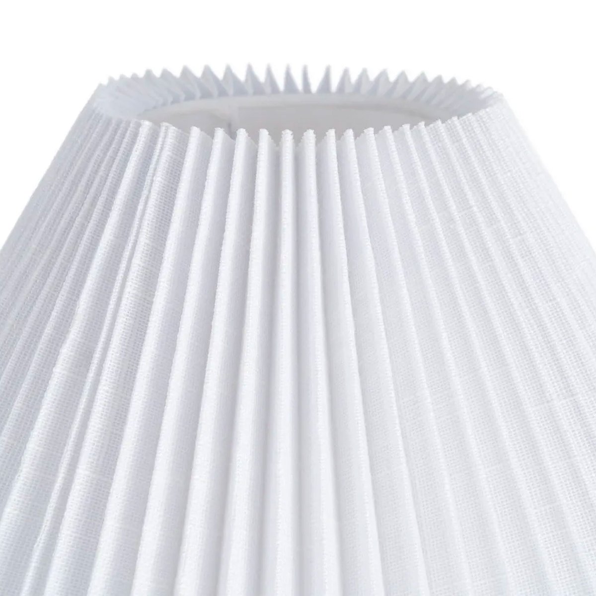 Lampe à poser à tirette bois de frêne et abat-jour plissé blanc 31x31x50cm bois, WADIGA