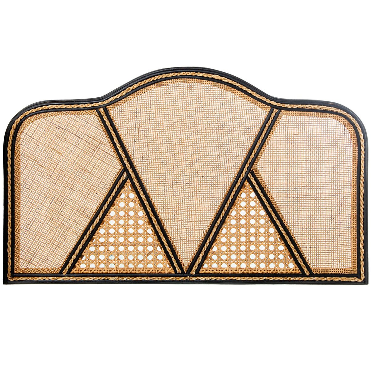 Tête de lit rotin bicolore 100x60x2.5cm bois, WADIGA