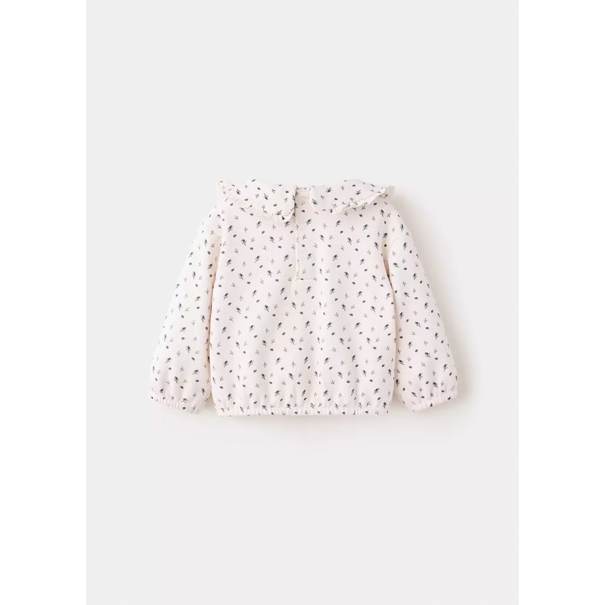 Sweat à fleurs col Claudine écru, MANGO BABY