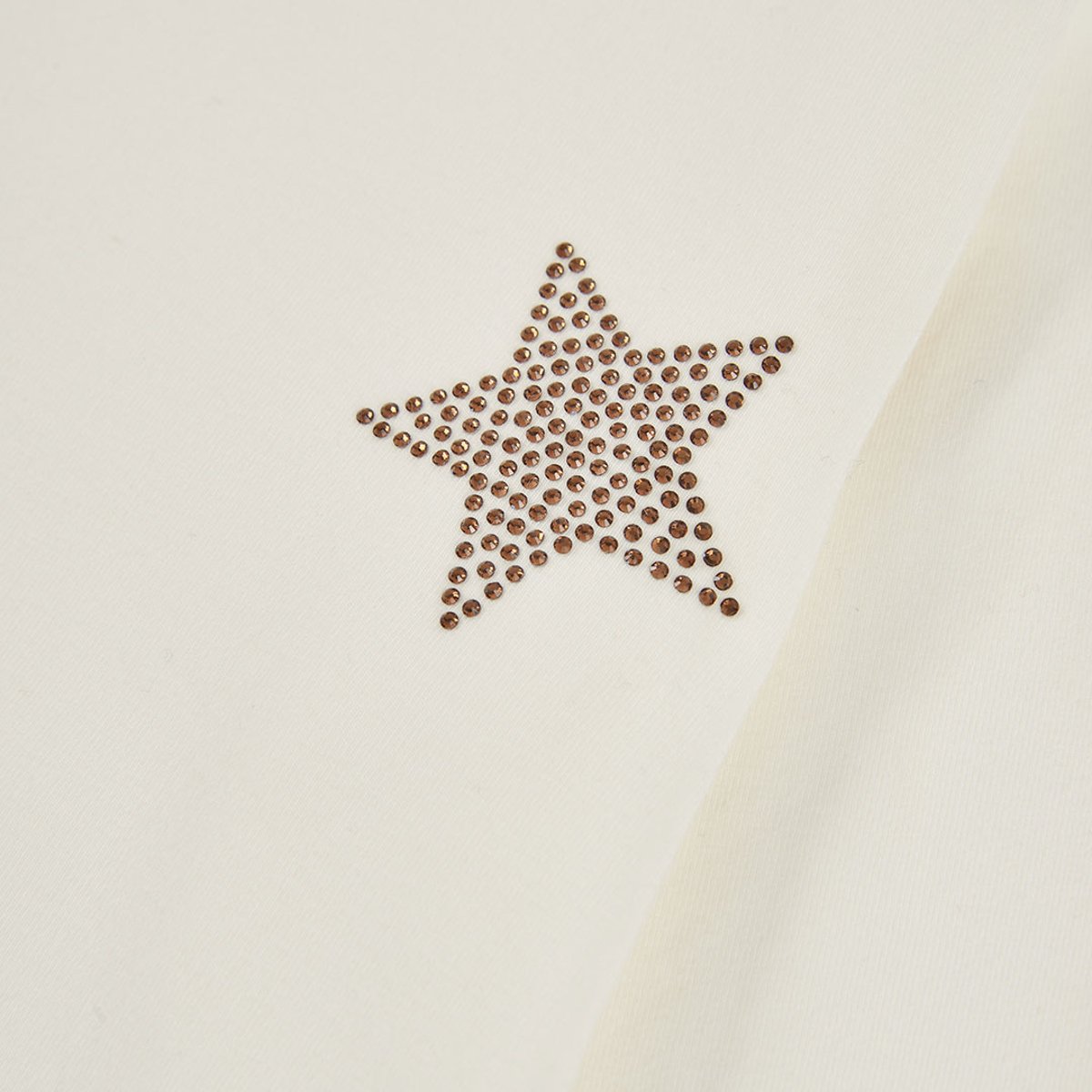 T-shirt fille en maille avec étoiles blanc, BOBOLI