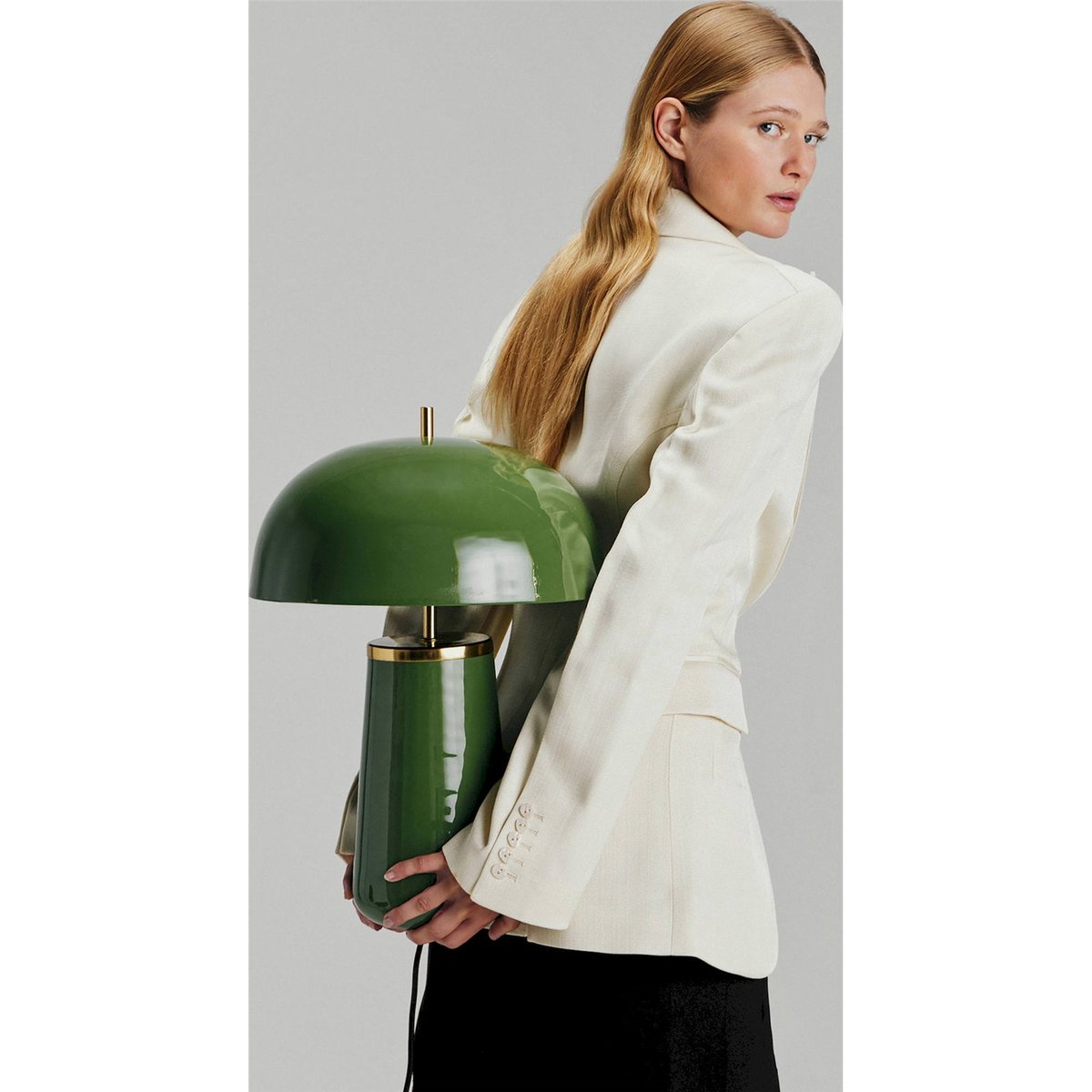 Lampe de table en fer finition brillante vert brillant contemporain, RECOLLECTION