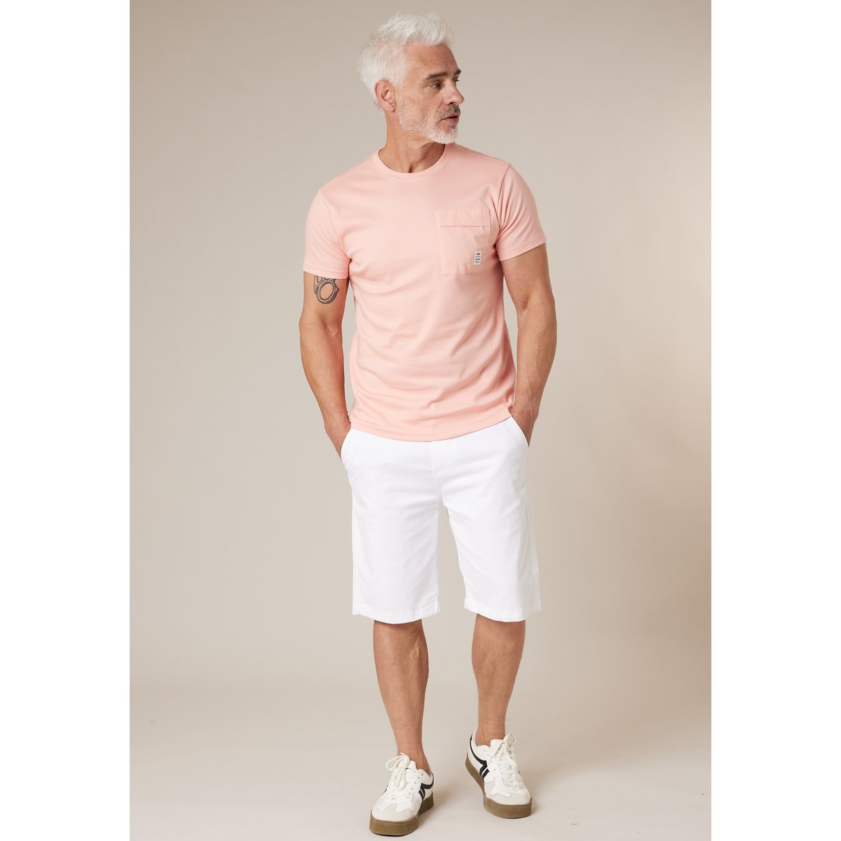 T-shirt homme en coton interlock BODHI salmon, DEELUXE