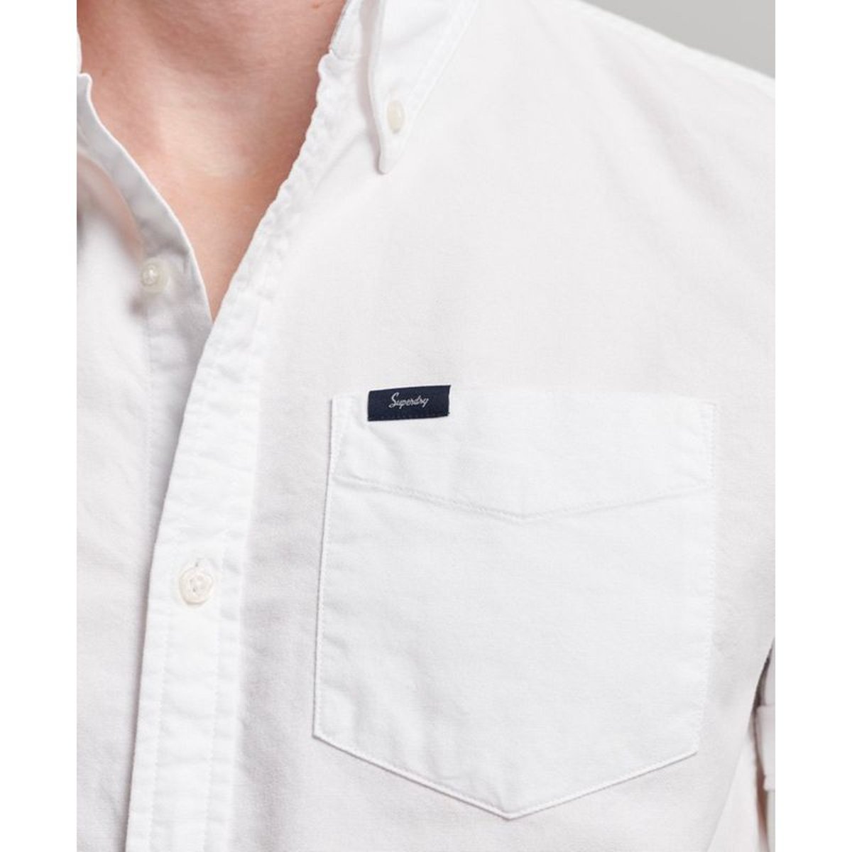 Chemise Oxford à manches courtes optic, SUPERDRY