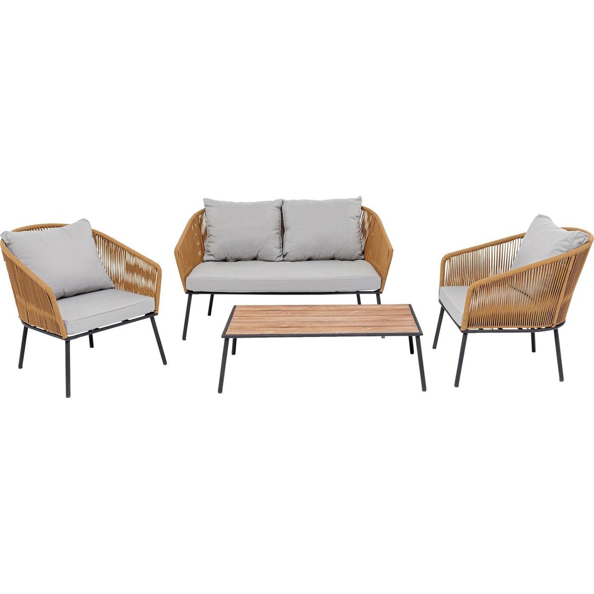 Salon de jardin 4 places, ELBA marron, KARE DESIGN