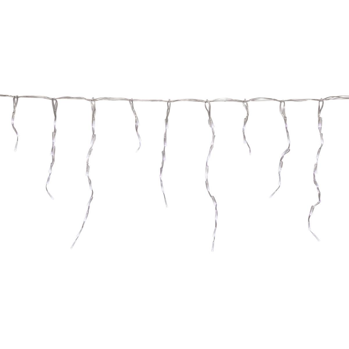 Rideau lumineux stalactite d'extérieur 15 m 900 LED blanc froid à effets avec minuteur sur secteur blanc froid, FEERIC LIGHTS & CHRISTMAS