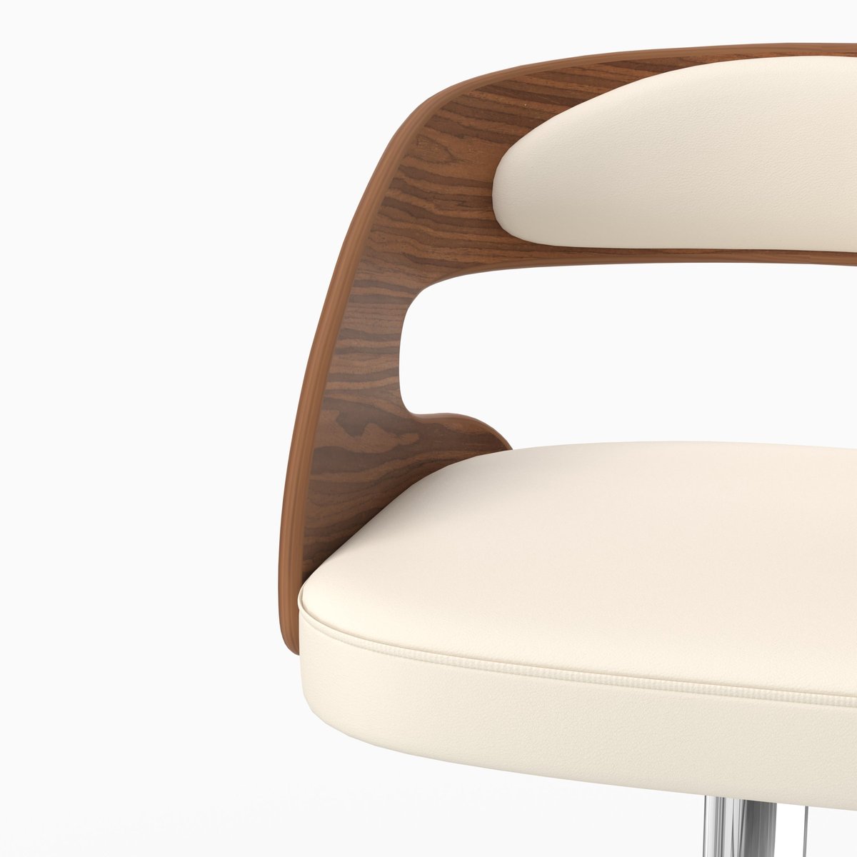 Chaise de bar réglable 62/84 cm en cuir synthétique - LOUIS blanc, MAISON PAVANE