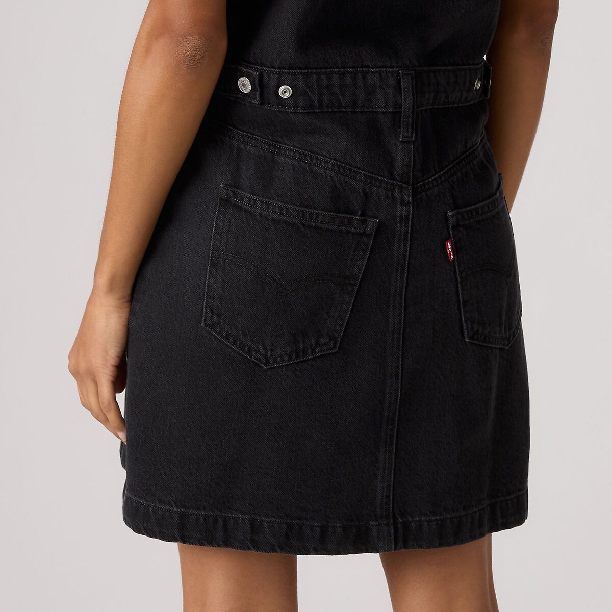 Robe courte manches courtes denim noir, LEVI'S
